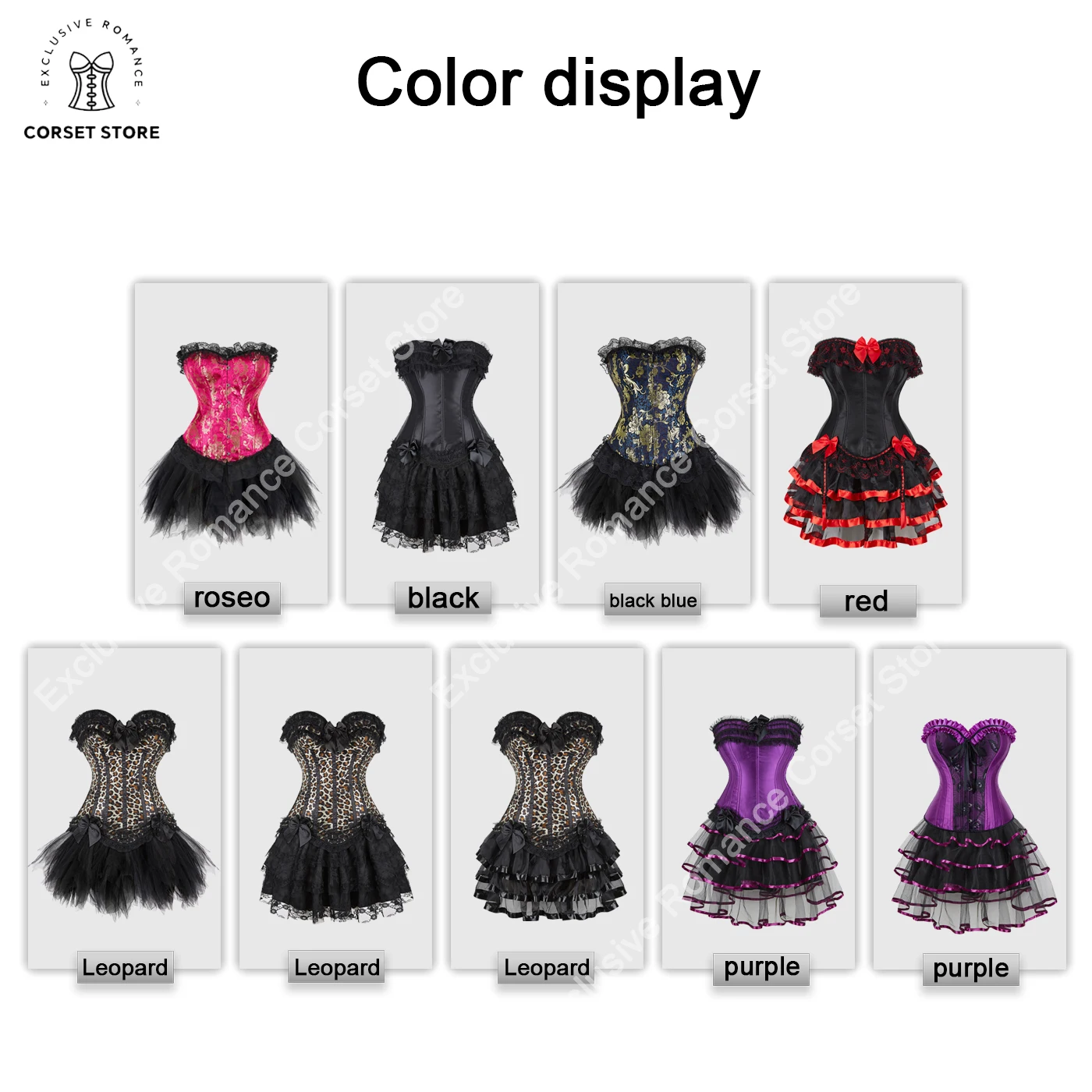 Sexy Corset Dress for Women Leopard Print Corset Bustier Top Plus Size and Princess Dress tutu Skirt Vintage Leopard Outfits