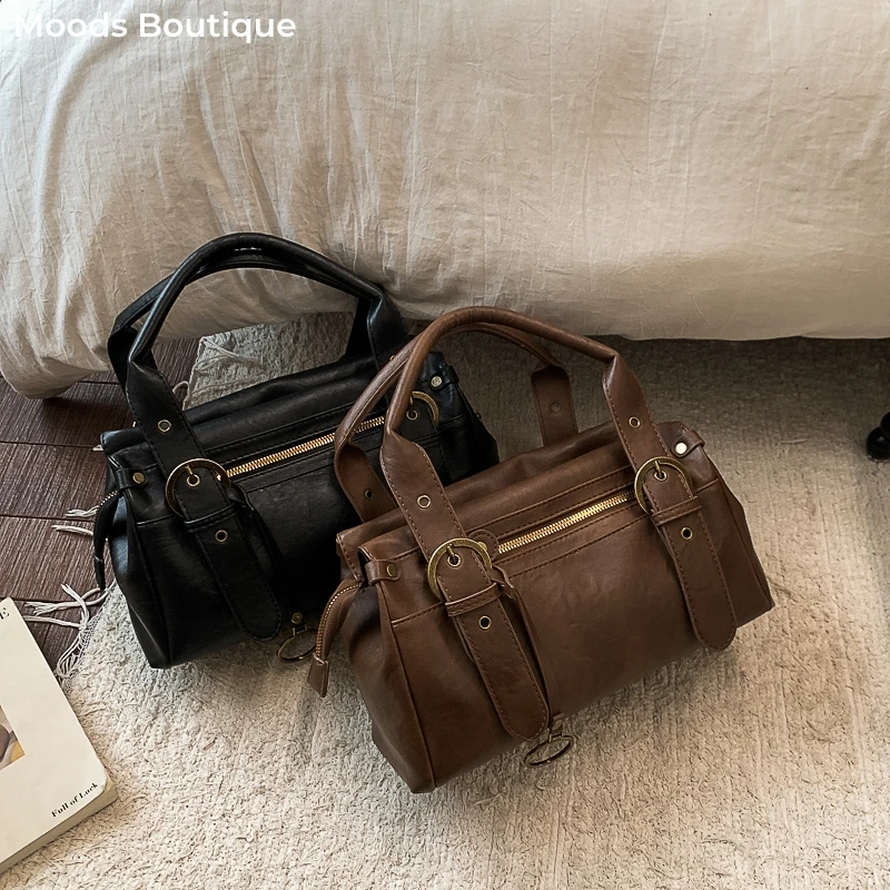 حقائب صغيرة الحجم بمقبض علوي للنساء 2025 محفظة فاخرة وحقيبة يد عالية الجودة غير رسمية للشارع لون نقي حقيبة كتف بوسطن #1