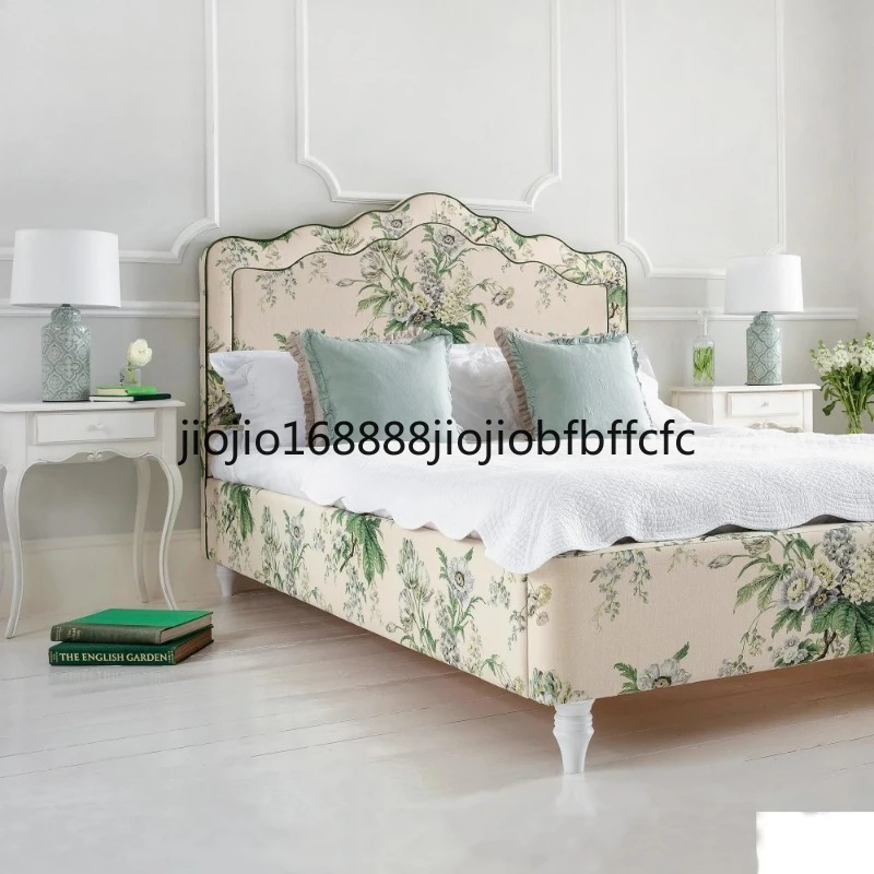 Suitable for   rural pastoral solid wood bed soft bag 1.8 double bed