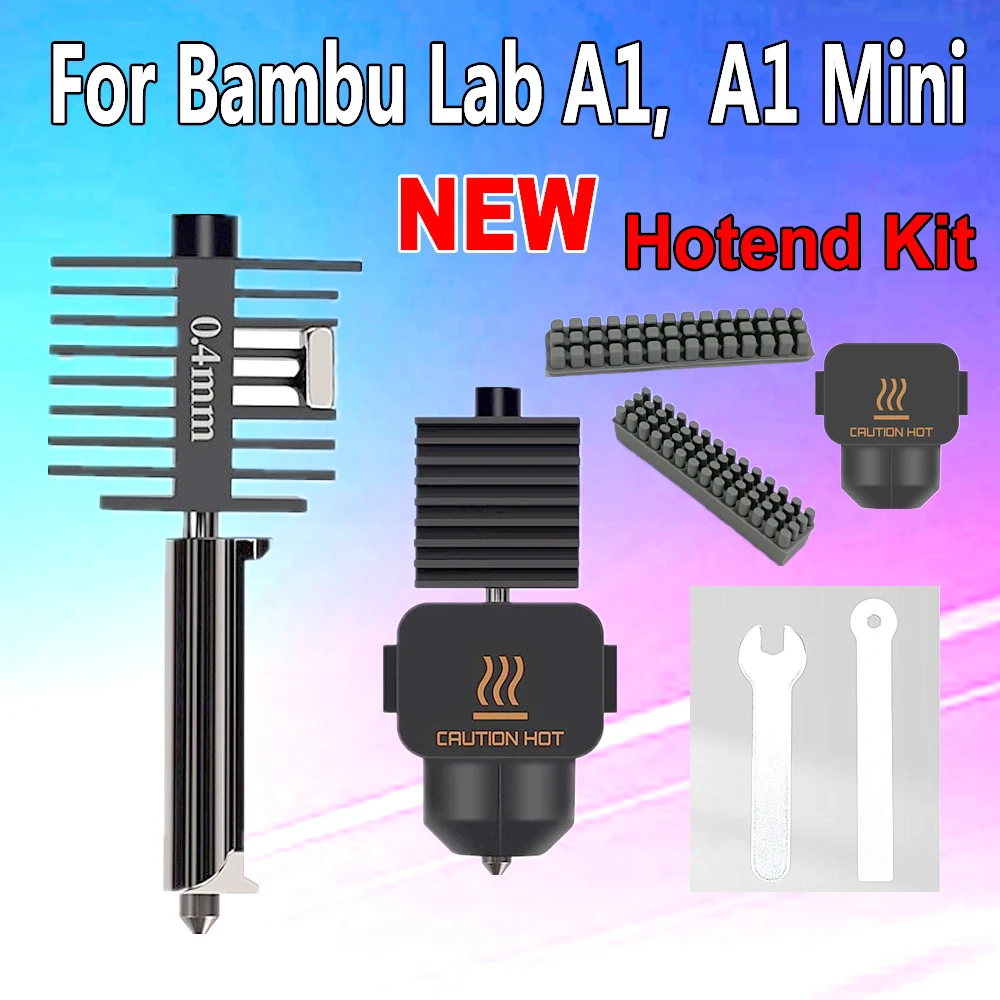 

For Bambu Lab A1, A1 Mini Hotend Kit 0.2/0.4/0.6/0.8mm Removable Brass Hardened Steel Nozzles A1 Hotend Kit Accessories Sleeve