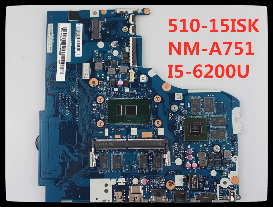 

NM-A751 motherboard for Lenovo 310-15ISK 510-15ISK notebook motherboard CPU i5 6200U GPU GT920M/940M 4G RAM 100% test work