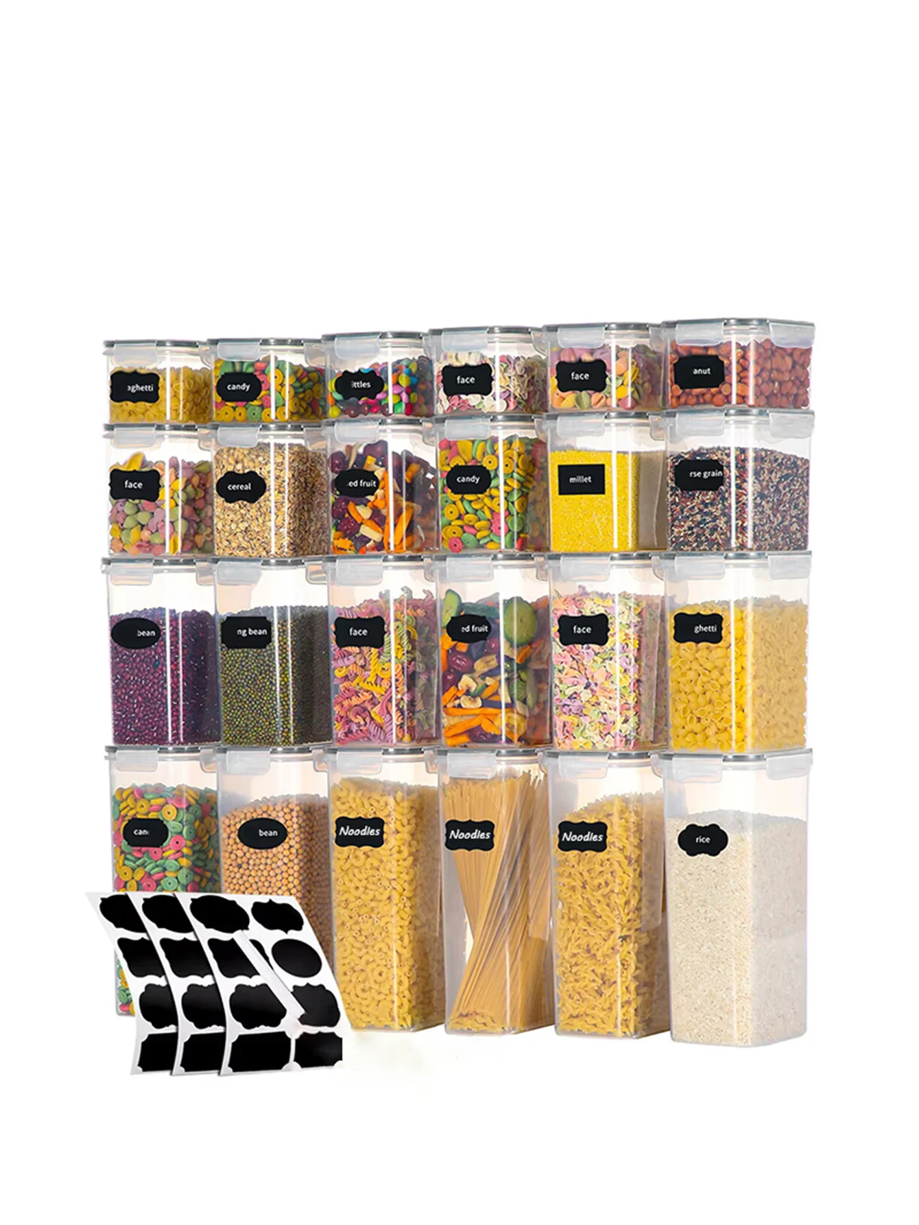 

48pcs,Large food storage containers with LIDS, airtight food storage containers for kitchen pantry organization and storage
