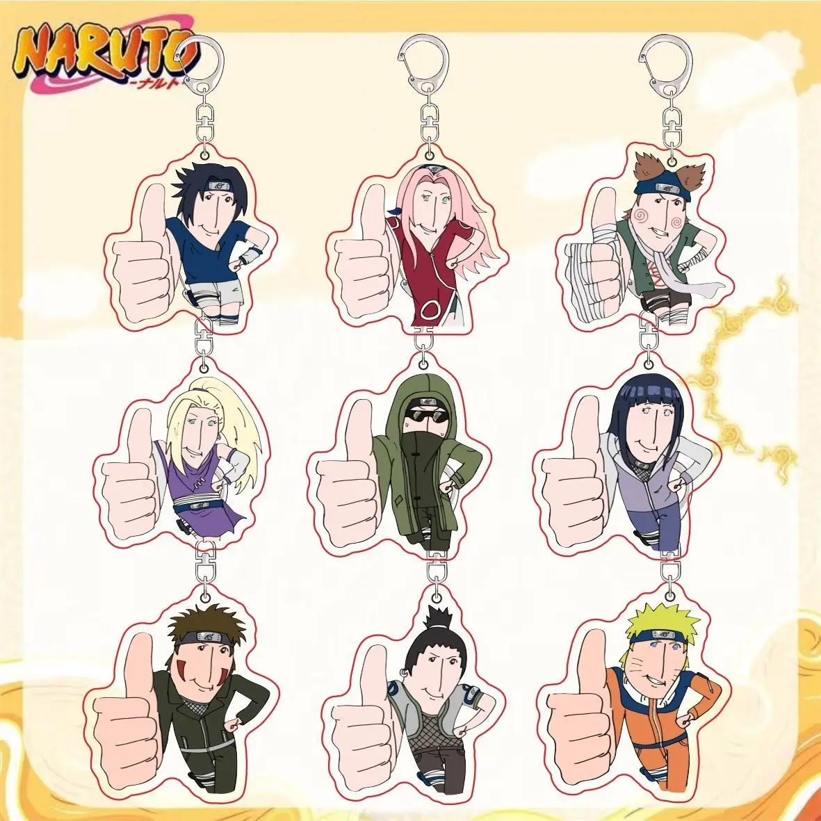 Nuevo divertido NARUTO colgante acrílico de doble cara Anime dibujos animados Uzumaki Naruto Hyūga Hinata estudiante pareja accesorio llavero regalo
