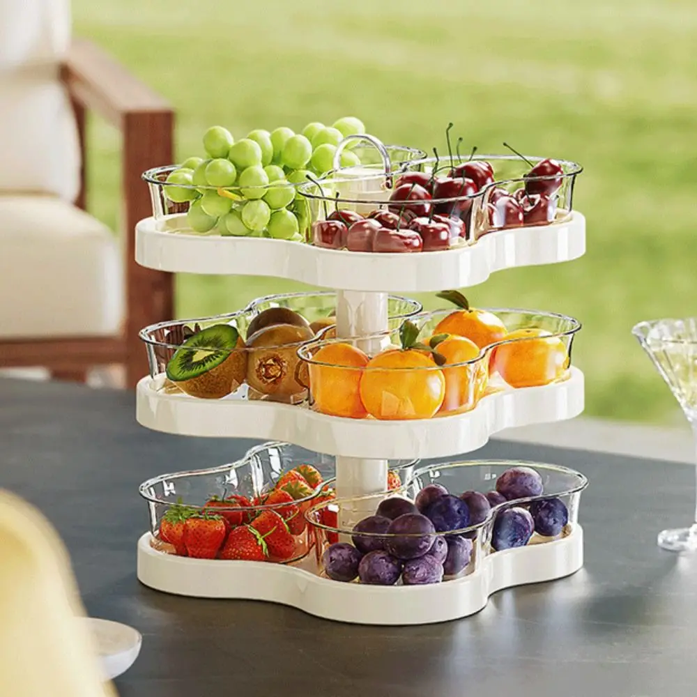 Creative PP Fruit Storage Rack 2/3 Layer High-grade Rotatable Snack Box Multi-storey Vintage Cake Tray Pastry Serving
