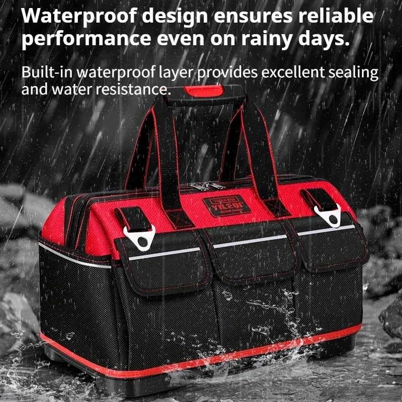 Multifunctional 15in-23inch Tool Bag Thicken Big Capacity Waterproof Wear-Resistant Toolkit MultiPocket Electrician Storage Bag