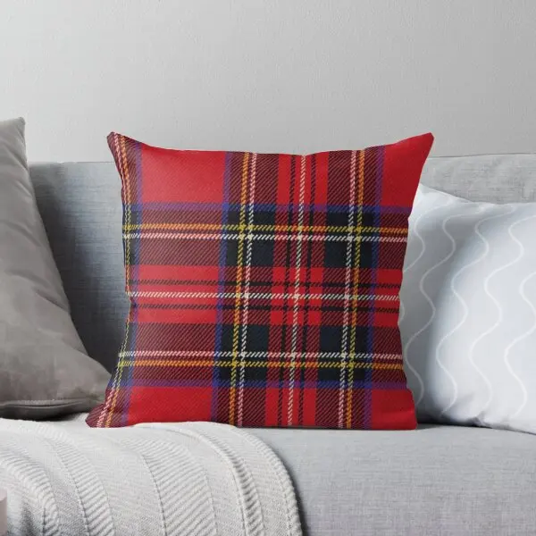 Traditional Royal Stewart Scottish Tarta  Printing Throw Pillow Cover Hotel Fashion Waist Decor Pillows not include One Side