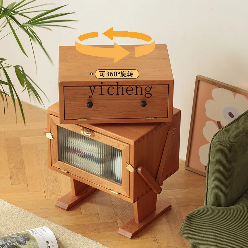 

Xl Solid Wood Robot Cabinet Cherrywood Storage Creative Bedroom Bedside Table