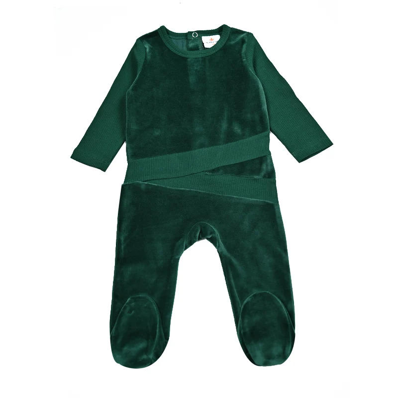 The Shabbos Lounge Suite in Green – Green Boy Romper