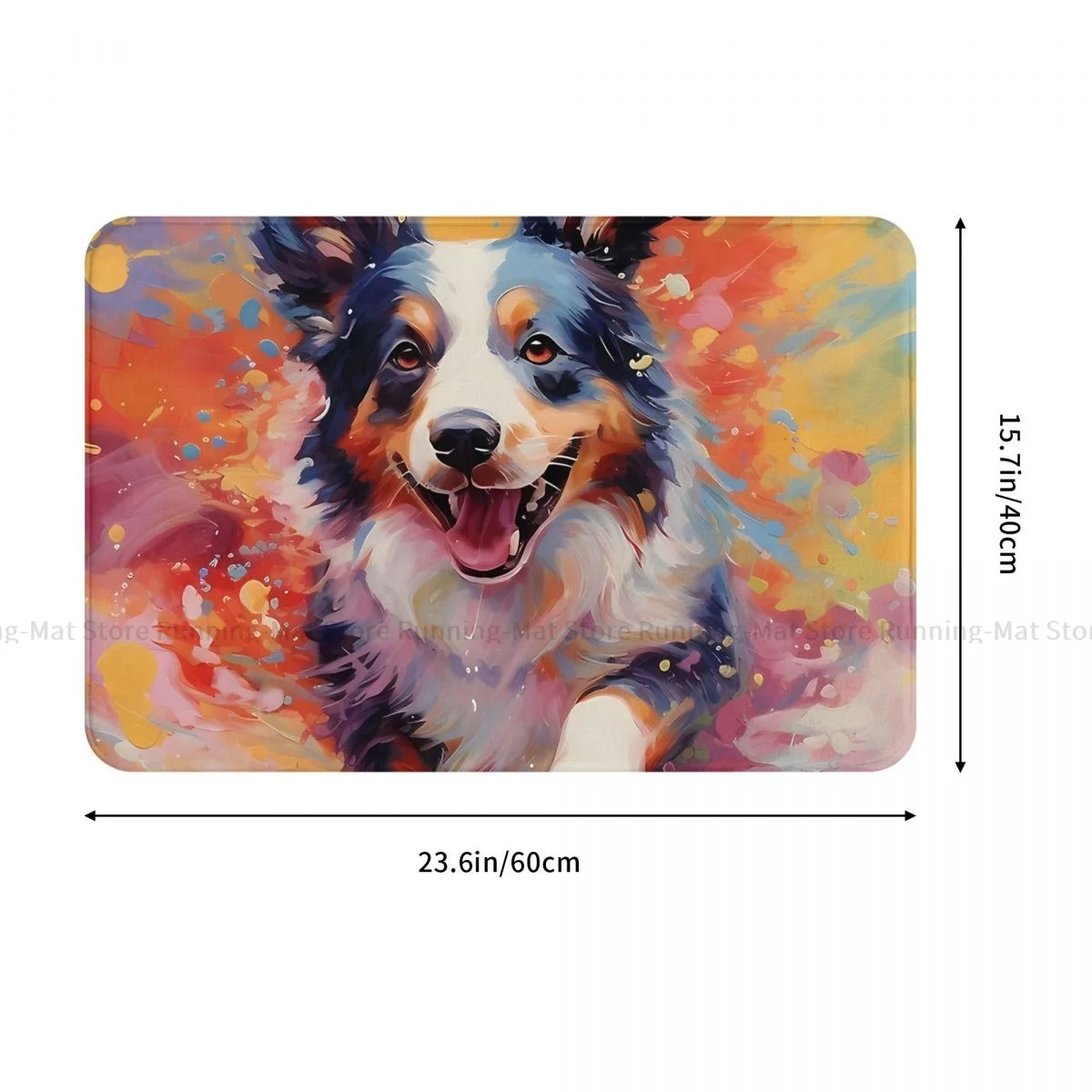 Border Collie Pet Dog Bath Non-Slip Carpet Tail Wagging Talent Witness Bedroom Mat Entrance Door Doormat Home Decoration Rug