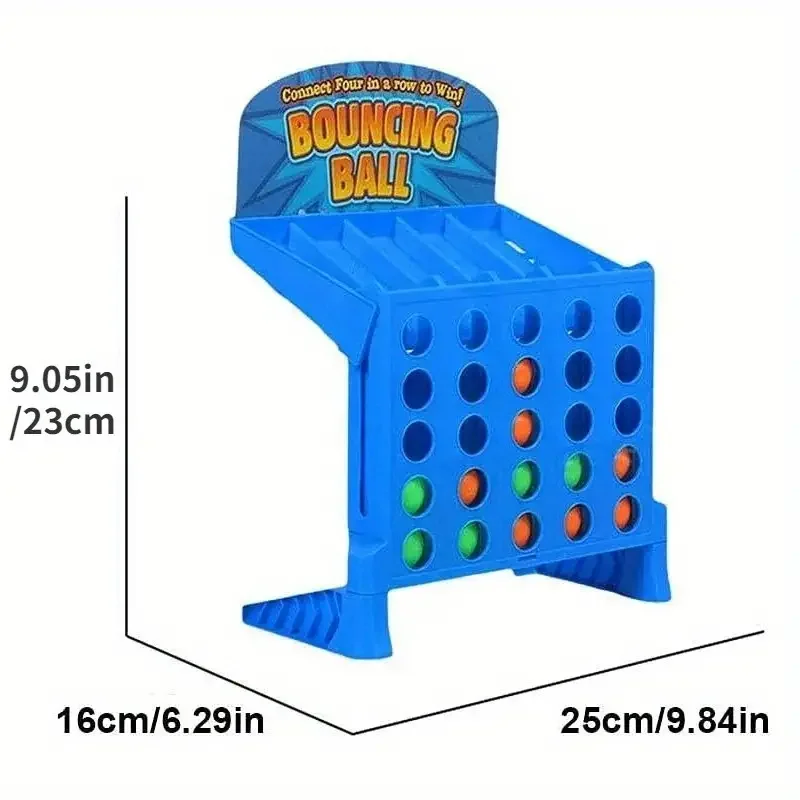 Bouncing Ball Shot Board Game,Connect 4 Balls to Win, Family and Friends Fun, Boosts Kids\' Logic Skills