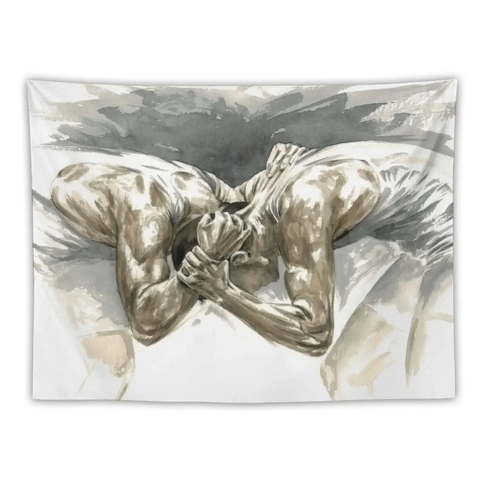 Headbanger - Wrestling Watercolor Tapestry Outdoor Decor Korean Room Decor Wall Decor Hanging Aesthetics For Room Tapestry