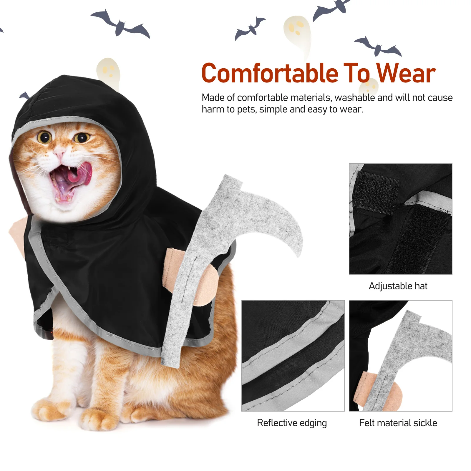 

Halloween Pet Cloak 1Pc Funny Costume Cat Dog Cape Polyester Pet Dog Decorative Cloak Supplies Cosplay