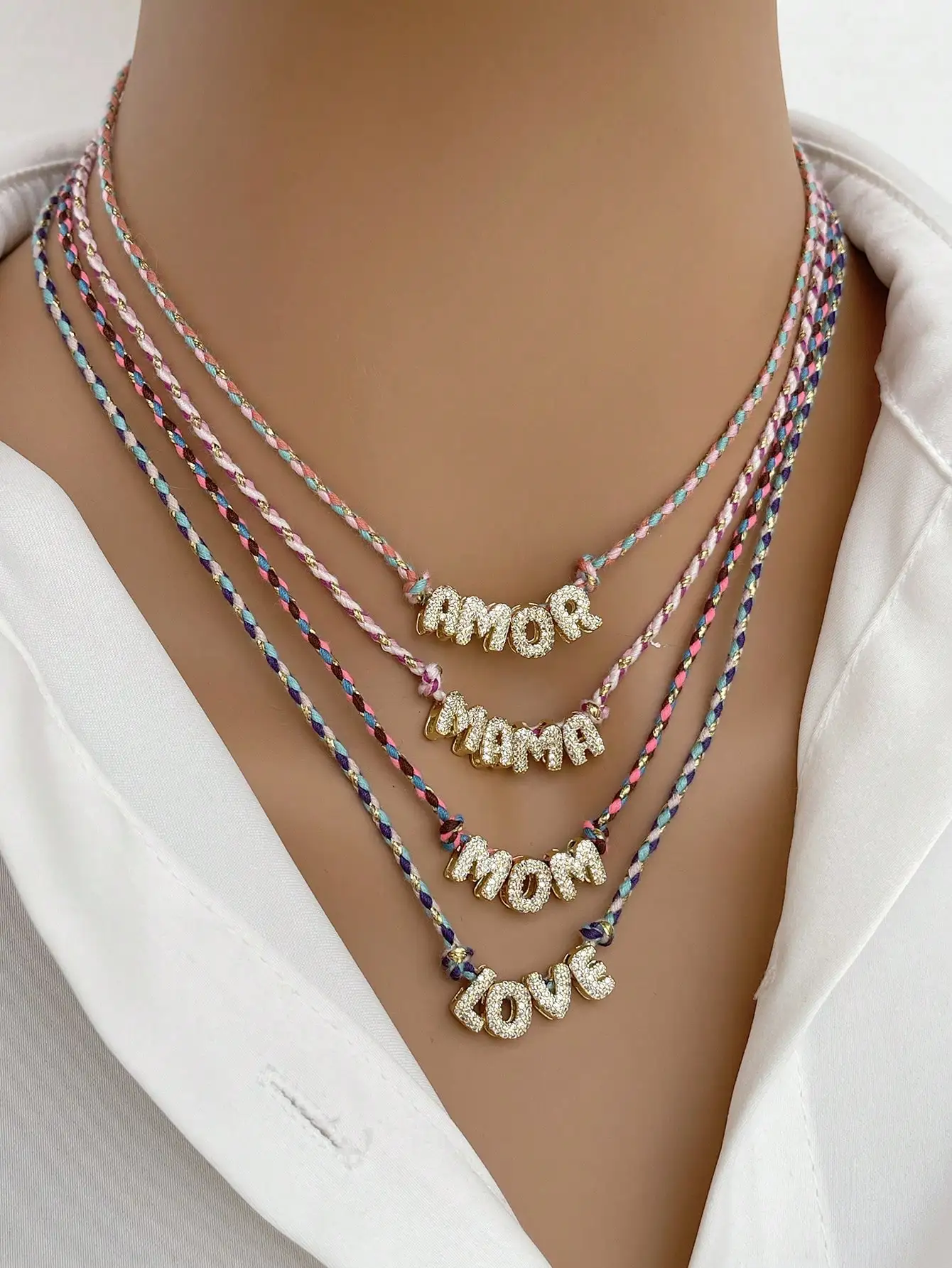 

DOREMI Creative Fashion Elegant Exquisite Copper Inlaid Zircon Alphabet Pendant 26 Letters For Women Jewelry Gift Necklace