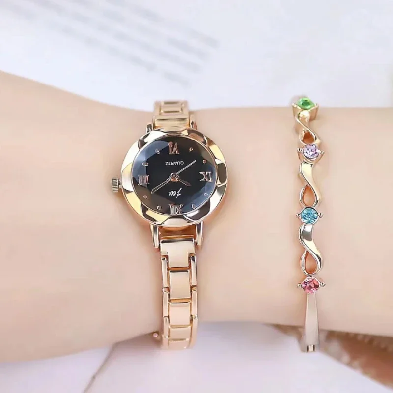 Роскошные женские наручные часы с маленьким циферблатом для женщин, серебряное платье из нержавеющей стали, женские кварцевые часы-браслет, подарок 2025 Relojes