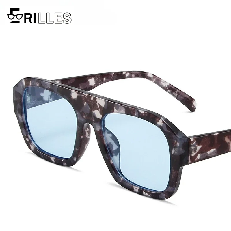 شخصية الرخام الرمادي حقيبة زهرة النظارات الشمسية بالجملة المفصلي المعدني إطار مربع النظارات الشمسية الرجال والنساء نفس الزجاج