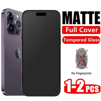 1/2 adet mat temperli cam iPhone 15 14 12 11 13 Pro Max buzlu ekran koruyucular iPhone 11 12 13 14 15 artı cam Fil