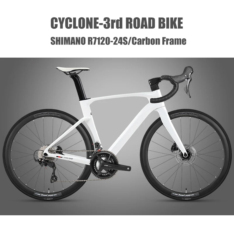 

Карбоновый шоссейный велосипед TWITTER CYCLONE, 24 скорости 105 R7120, переключение R7070, гидравлический дисковый тормоз, гоночный велосипед 700*28C, продажа