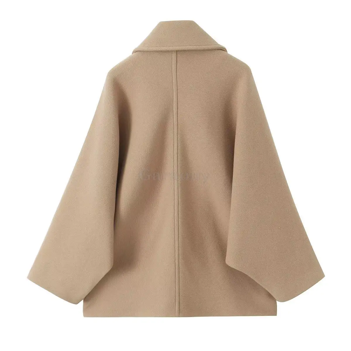 Garaouy 2024 Spring Women Simple Solid Diagonal Buckle Short Woolen Coat Female Oversized Loose Chic Overcoat Office Lady Jacket