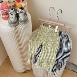 Pantalon à carreaux pour enfants, léger, décontracté, à la mode, anti-moustique, simple, été 2023