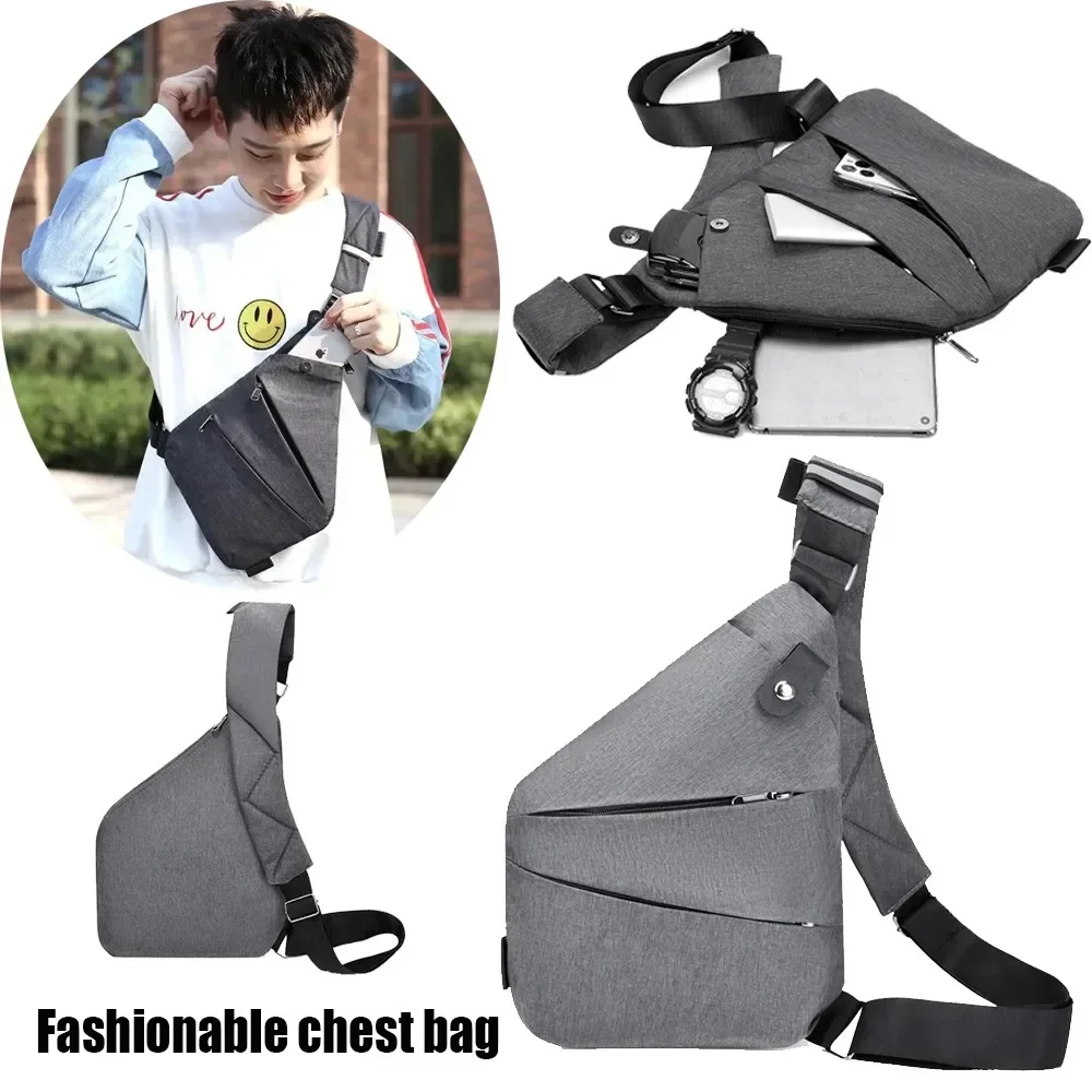 

1 Pcs Mens Fashion Chest Bag Multifunctional Fanny Pack Adjustable Strap Simple Sling Bag Anti Theft Bag Ergonomic Waist Pack