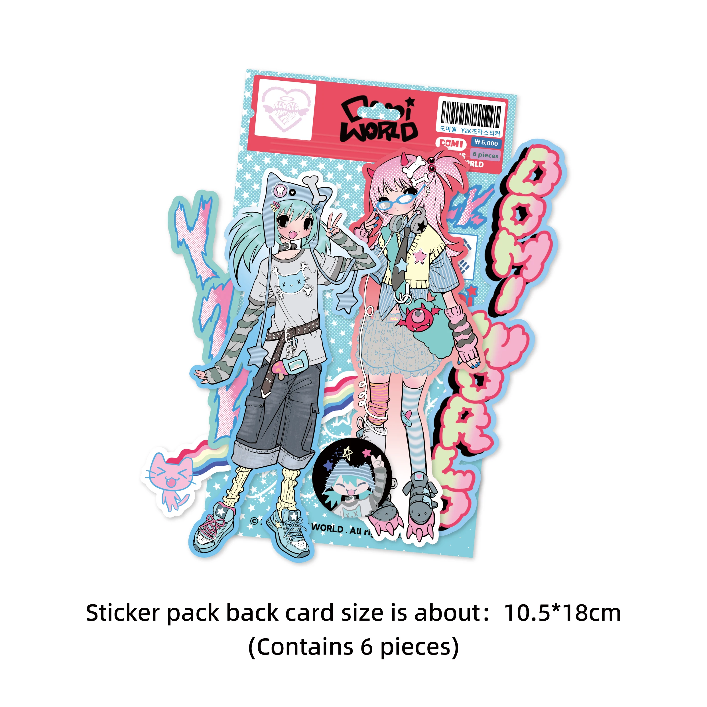 1/7 Pcs Domi Sticker Pack Korean Guka Characters Girls Hot Girl Stickers DIY Handbooks Decorative Materials High Beauty Stickers view 4