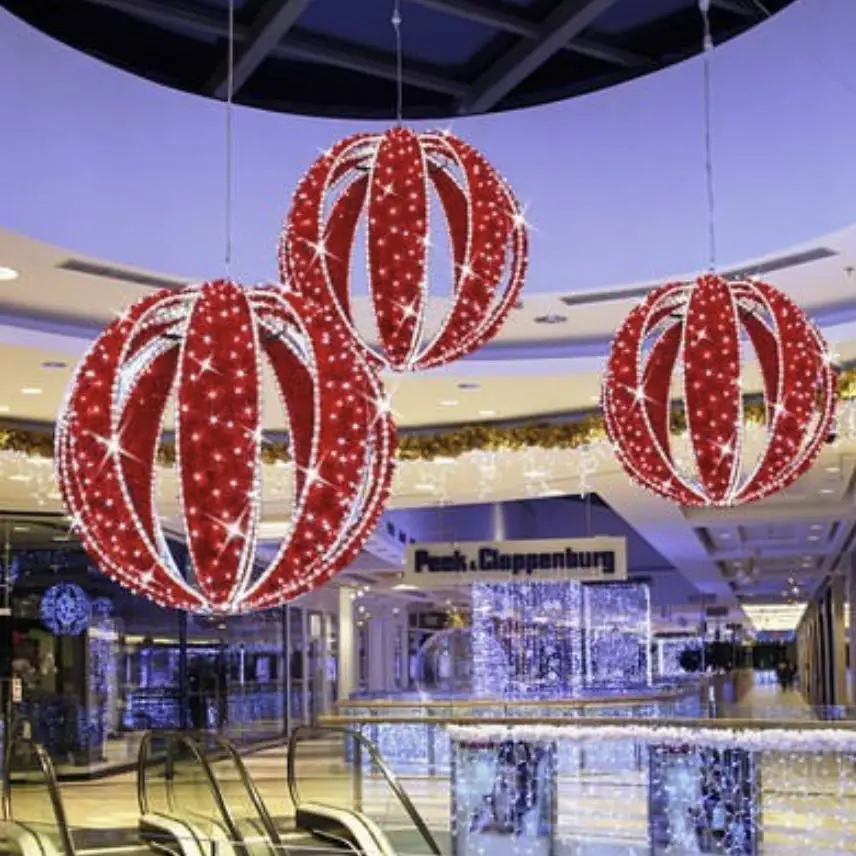 Shopping Mall Decoration Inflatable Christmas Ornaments Balloon Decoration Balloon Led Christmas Pendant