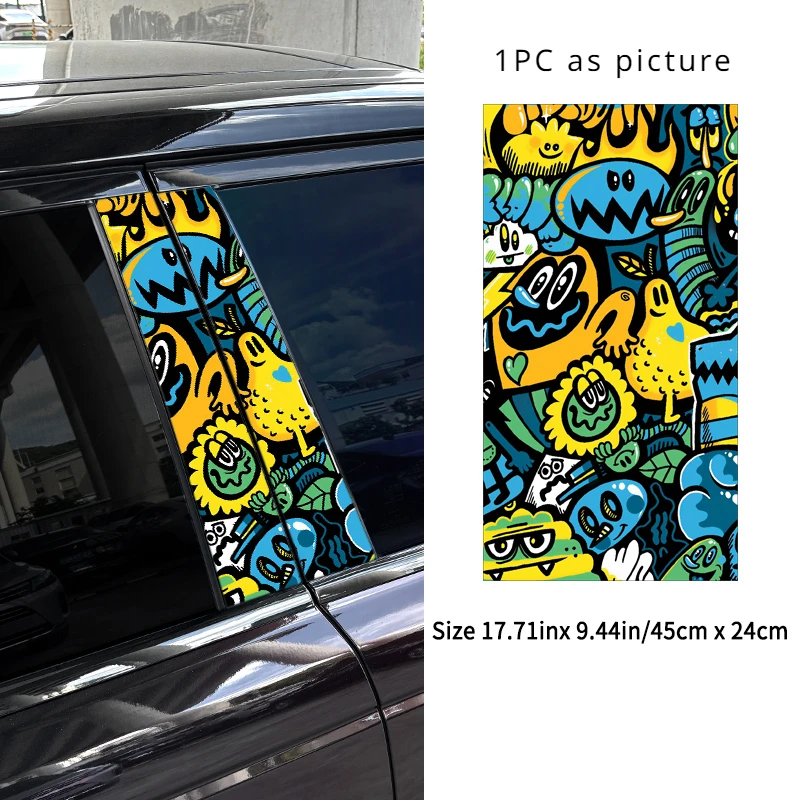 Funny Dopamine Graffiti Car Stickers for Auto B-pillar Waterproof Sunscreen Automobile Vinyl Decals Cover Scratches Decoration