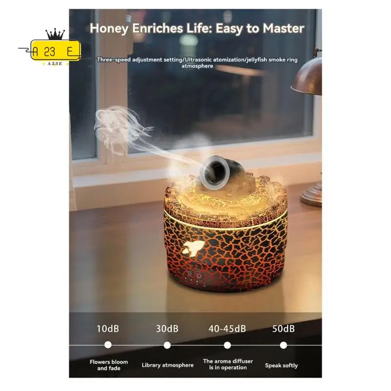 A23E-Model Glass Aromatherapy Diffuser - Ultrasonic Humidifier With Colorful Cracked Patterns For Home