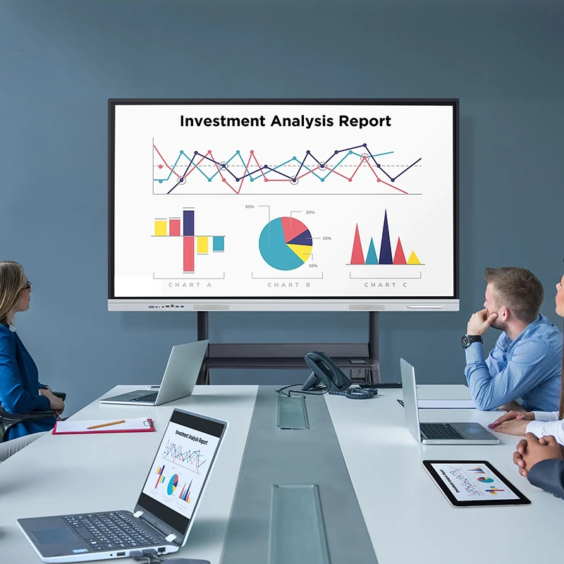 Combinazione di schede LED interattive intelligenti con schermo piatto da 86 pollici e lavagna per l'istruzione disponibili in dimensioni 75 65 e 55 pollici