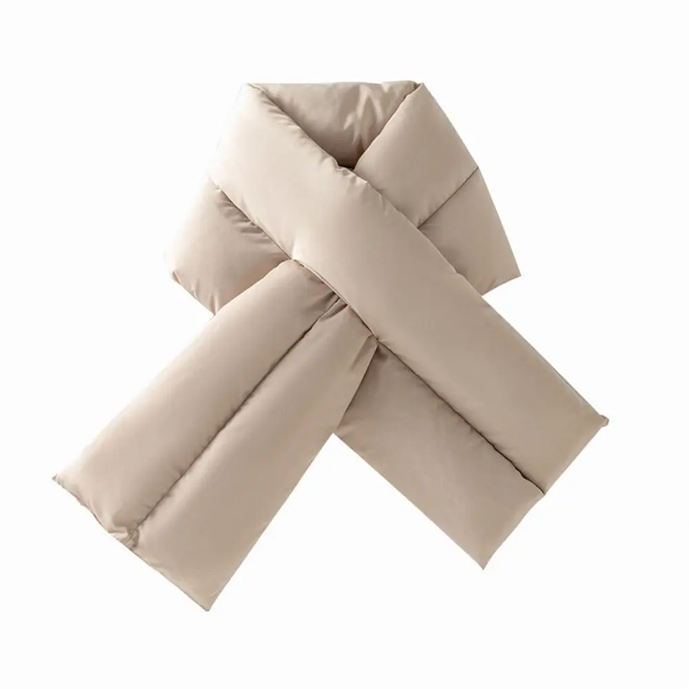 Sciarpa al collo imbottita alla moda Sciarpa incrociata stile coreano tinta unita Mantieni caldo scialle termico antivento Autunno/Inverno