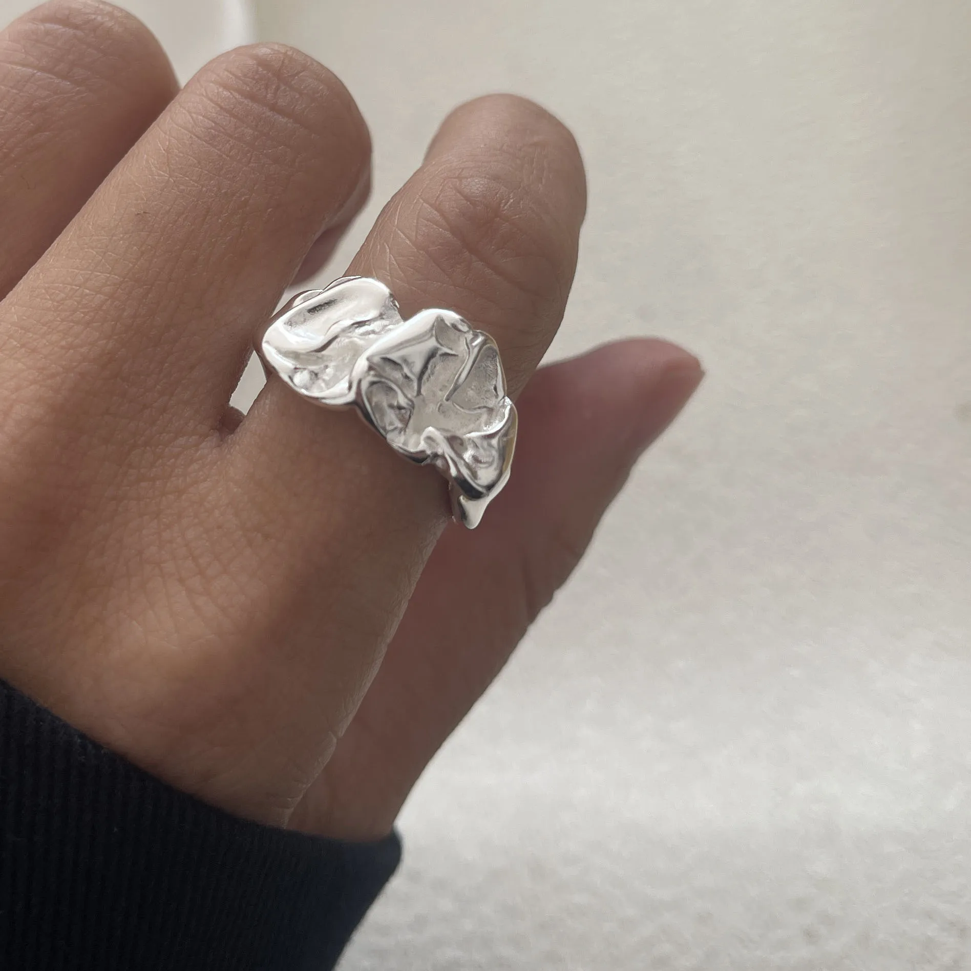 925 Sterling Silver Minimalist Handmade Bump Ring, Party Gift