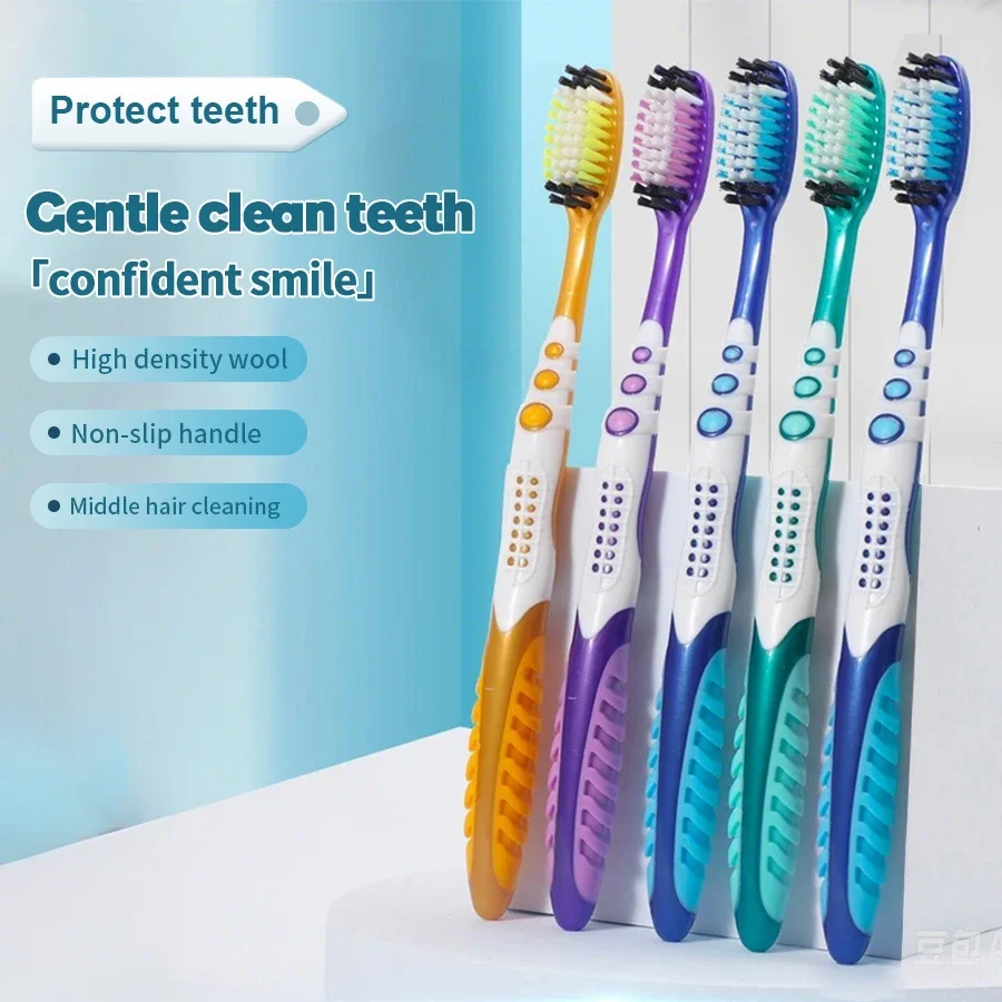 1/4/12pcs manual hard hair toothbrush for efficient oral cleaning, individually packaged for adults