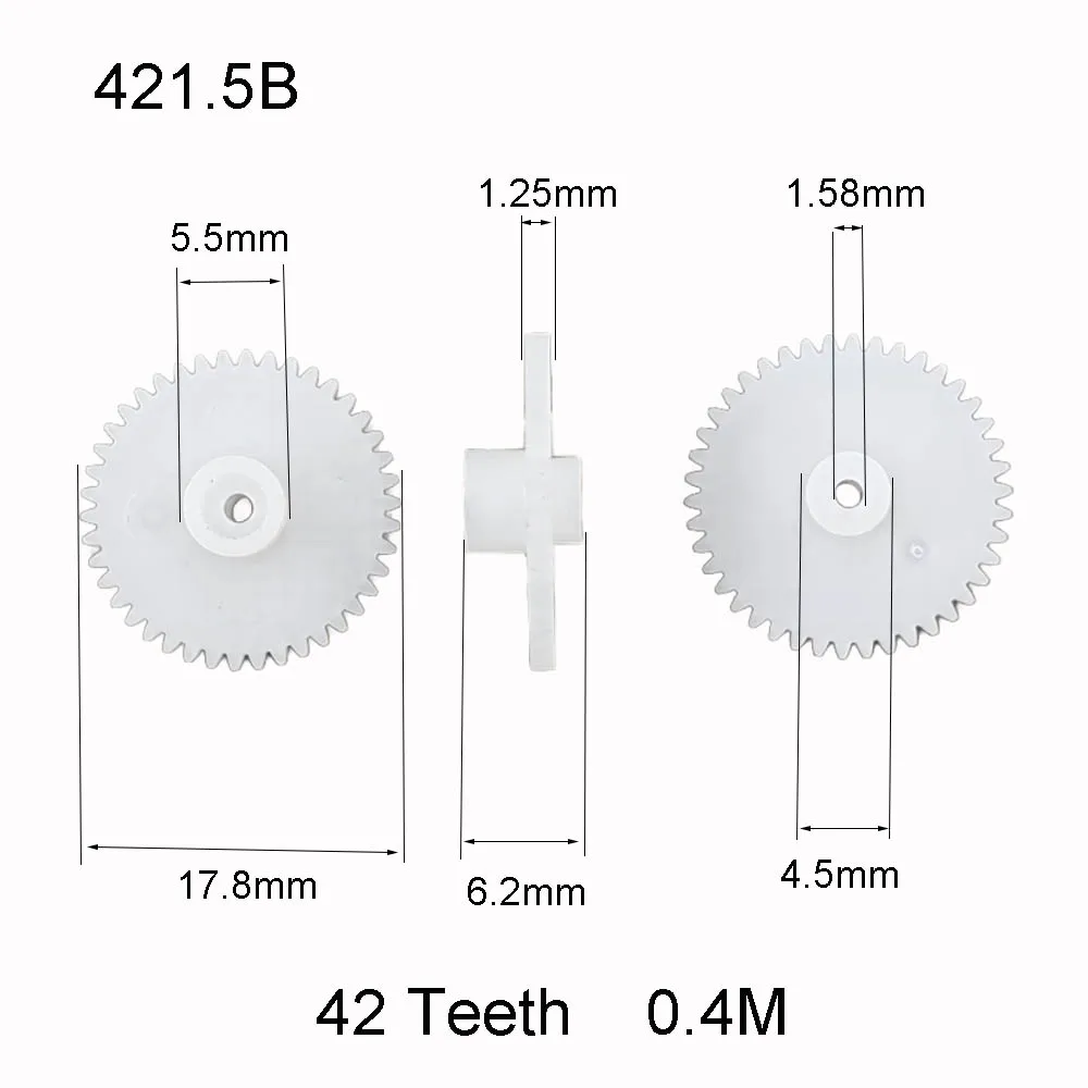 42 Teeth 0.4M RC Airplane Servo Gears 42T OD17.8mm Hole 1.58mm DIY Model Plastic Pinion 421.5B