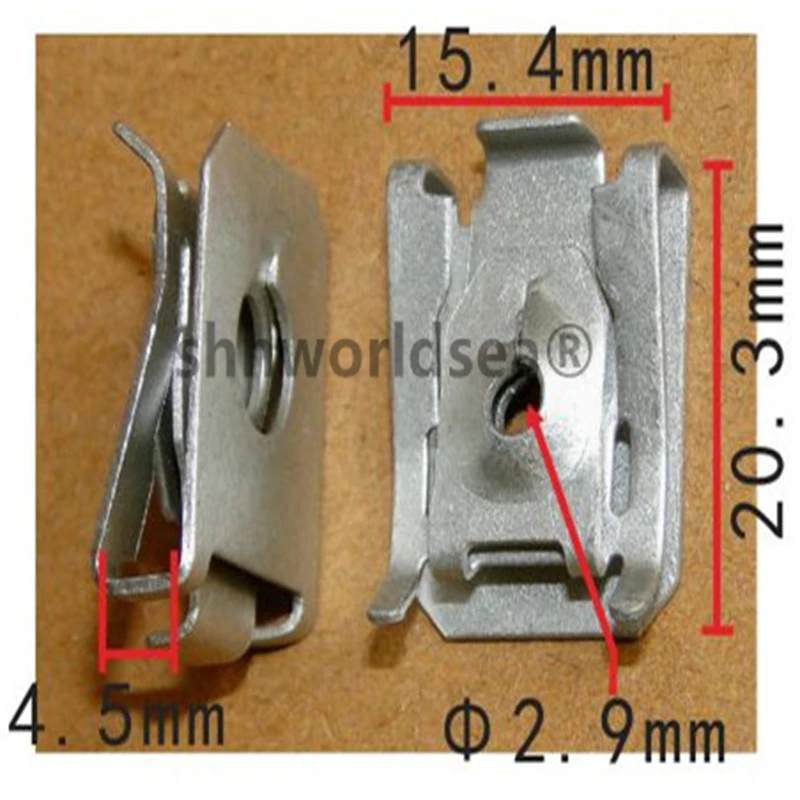 shhworldsea 100pcs auto metal nut Floor trim panel trunk side trim panel buckle for bmw 07147330002