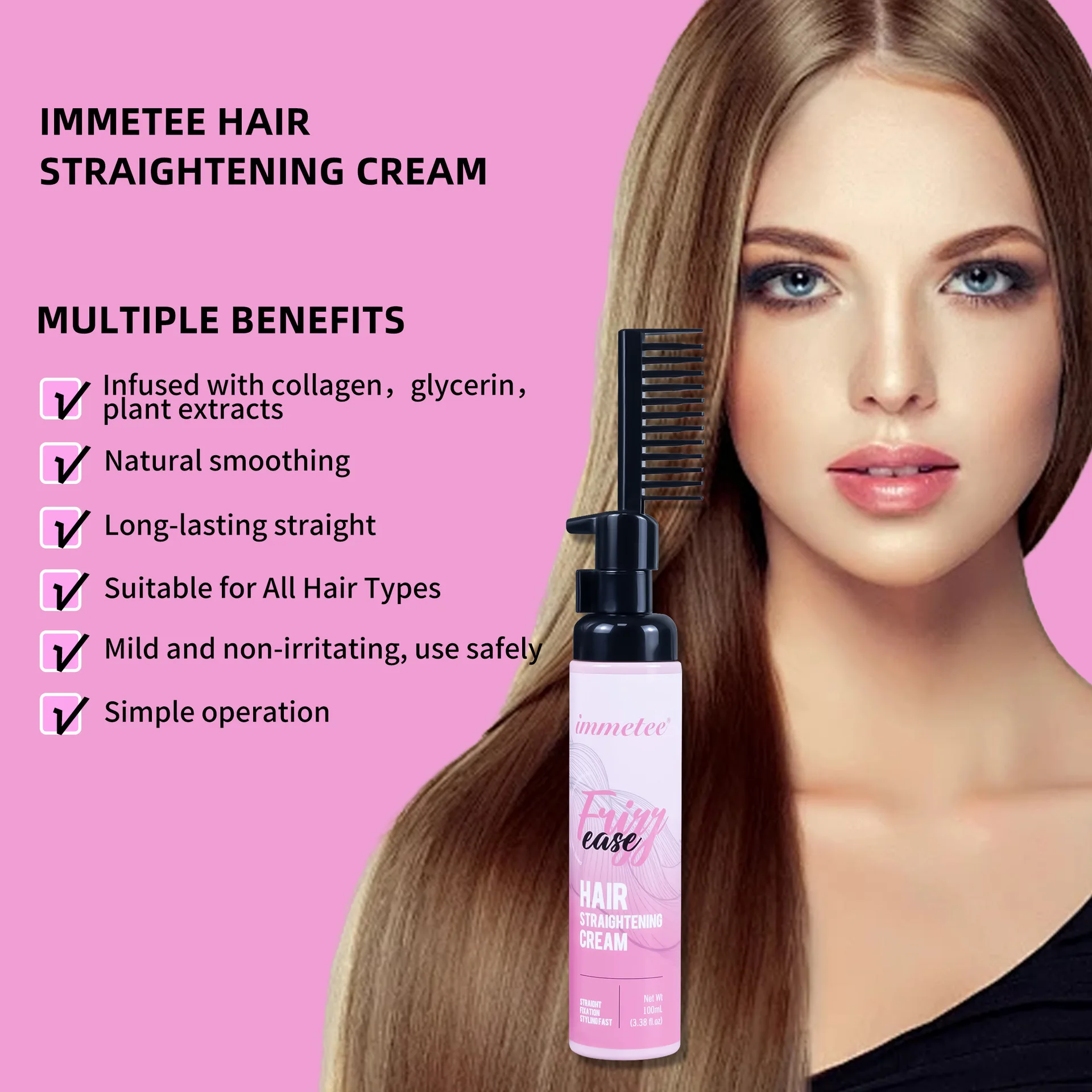 Hair straightener anti-frizz household softener no hair damage no pull no perm straight hair corrective softener 100ml