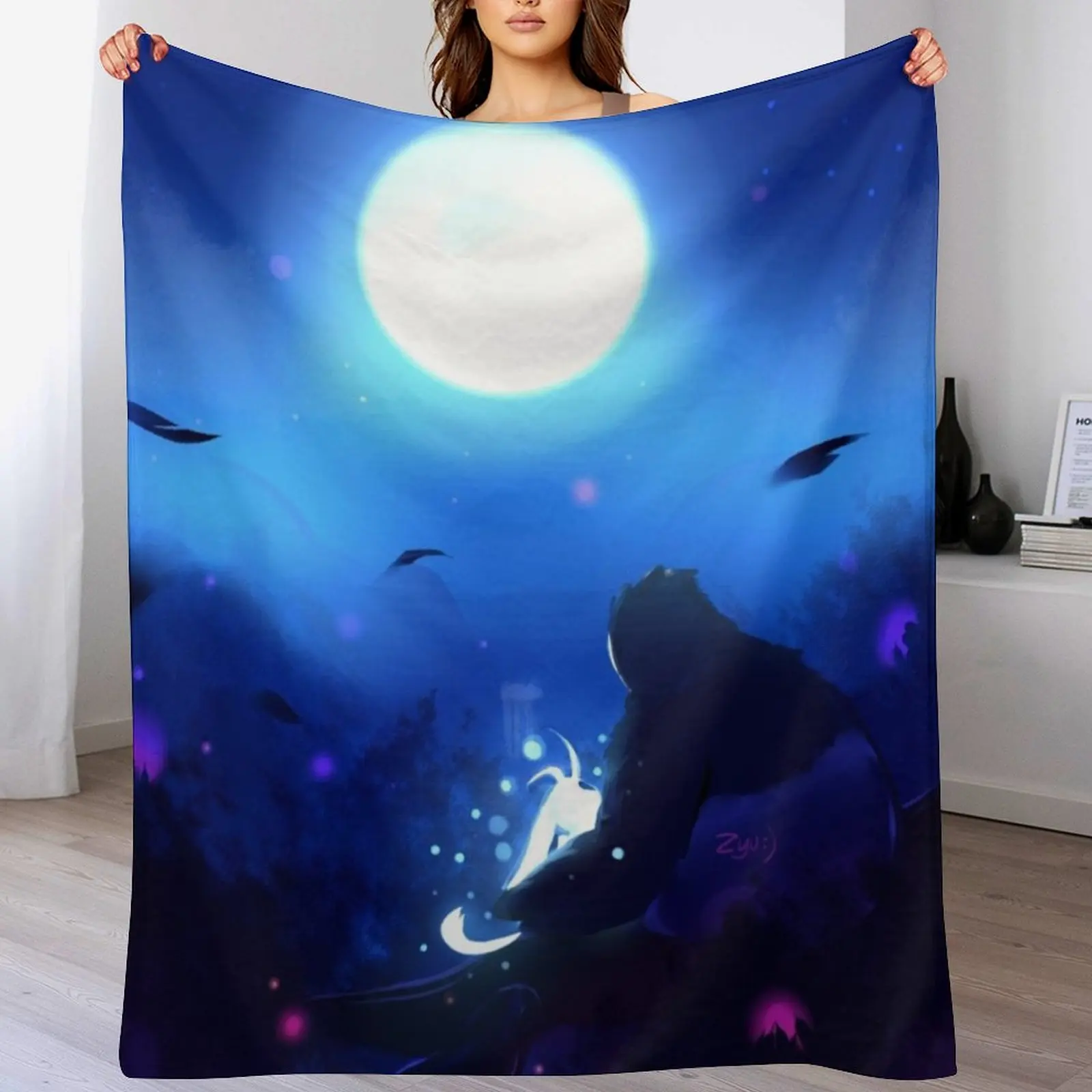 

Ori, Naru and The Moon Throw Blanket Hairys Quilt Thermal Softest Blankets