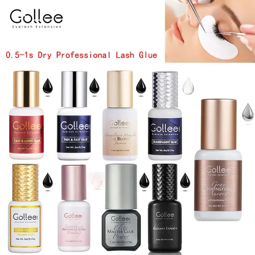 Imagen 1 del producto Gollee 0,5-1s adhesivos secos para extensiones de pestañas, pegamento para extensiones de pestañas sin irritación, barra de pegamento fuerte, suministros para pestañas postizas