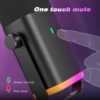 FIFINE USB/XLR ダイナミックマイク、タッチミュートボタン、ヘッドフォンジャック、I/O コントロール、PC PS5/4 ミキサー、ゲームマイク Ampligame AM8 用 5