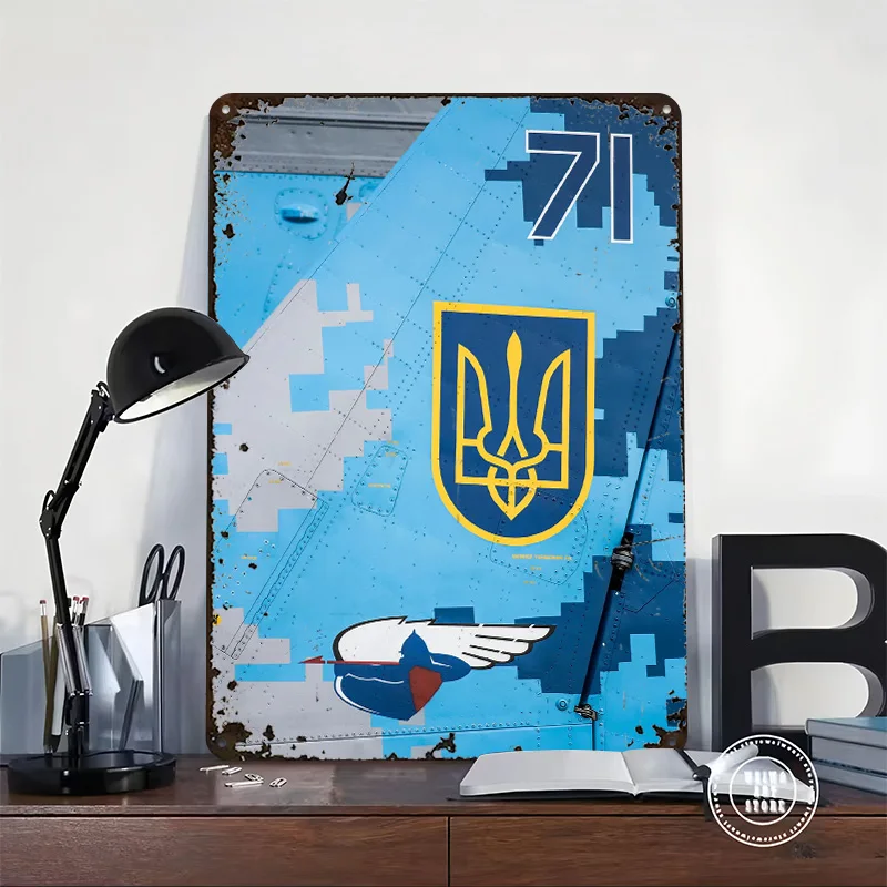 Sukhoi Su27 Flanker 3D Printed Texture Poster Personalized Wall Art Retro Metal Tin Signs for Home Decorations Living Room House