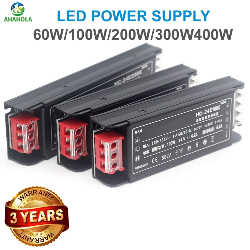 Ultra-thin Switching Power Supply DC 12V 24V 60W 100W 300W 400W LED Driver Transformer AC220V Source Adapter SMPS CCTV