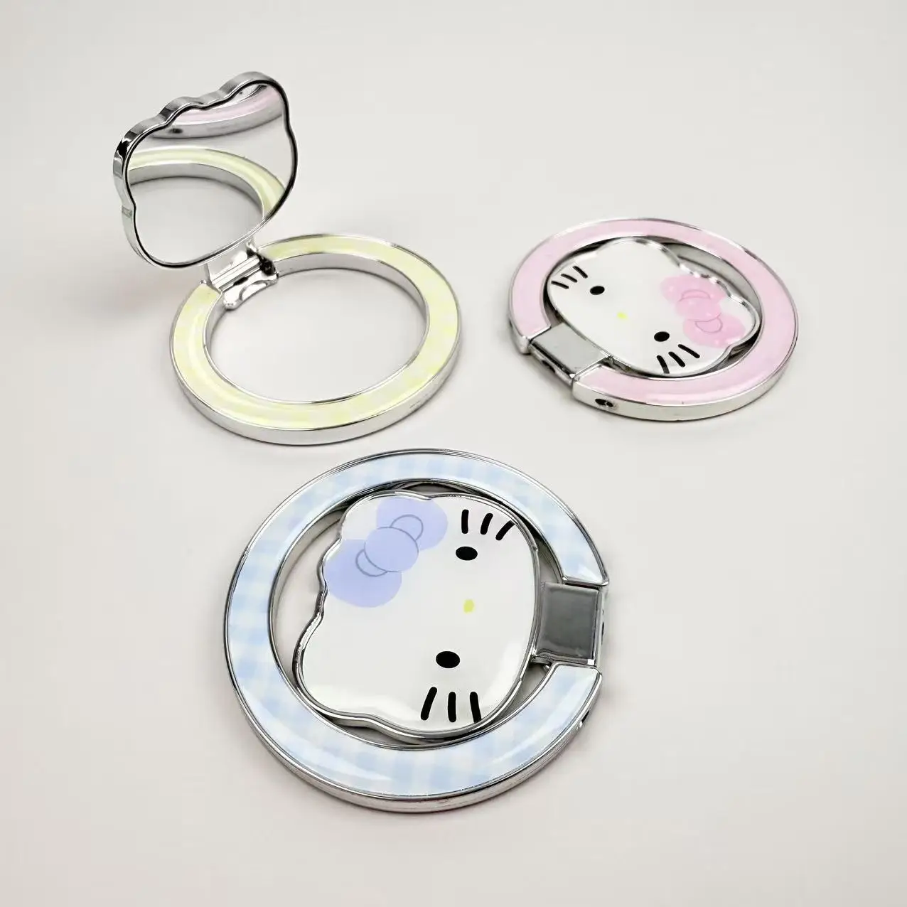 

Korean Cute Hello Kitty For Magsafe Magnetic Griptok Holder Phone Finger Ring Stand For iPhone Samsung Filp Girl Bracket