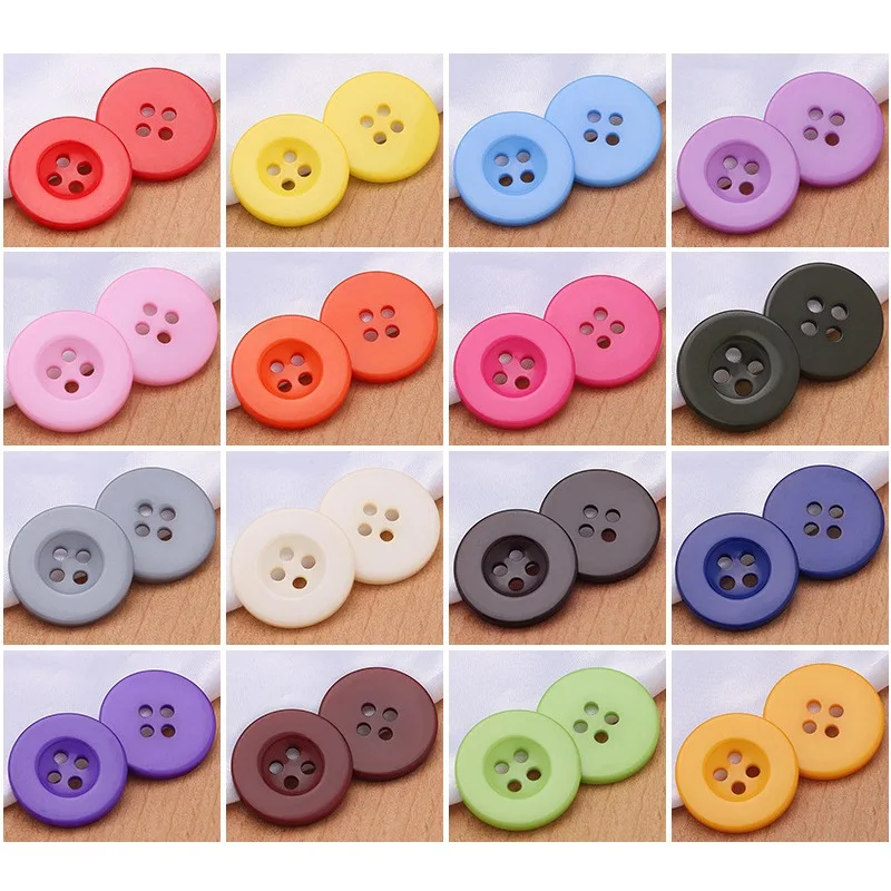 5PCS Colorful Resin DIY Buttons with Wide Edges and Four Holes for Shirts, Suits and Jackets Sewing Supplies