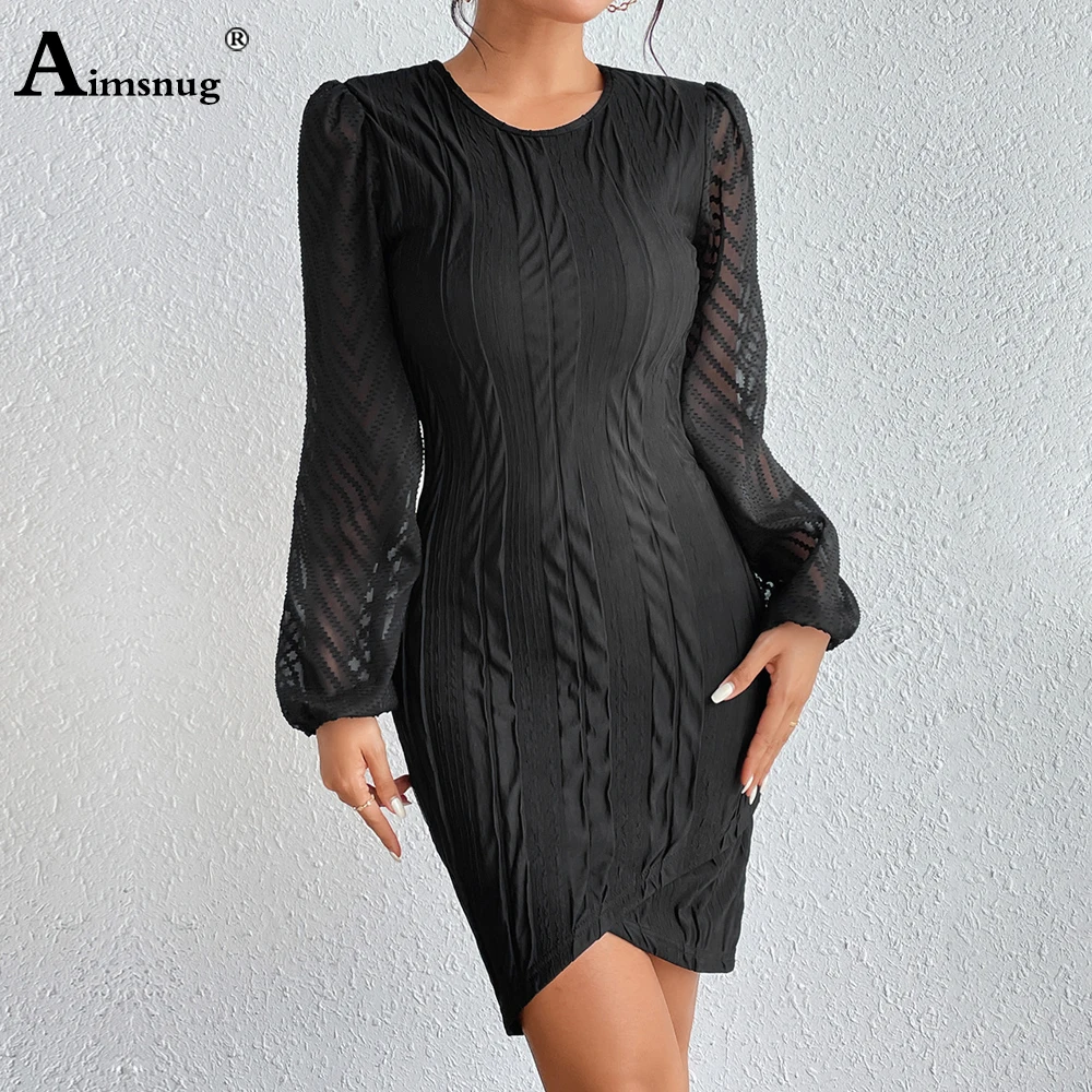 Women Long Sleeves Boho Perspective Dresses Autumn Irregular Short Mini Formal Party Dress Ladies Vintage Patchwork Guaze Dress