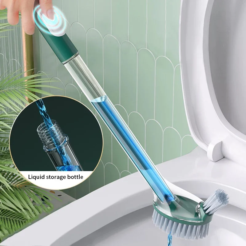 Silicone Toilet Brush With Holder,Can Add Detergent Long Handled Toilet Cleaning Brush WC Cleaner Toilet Clean