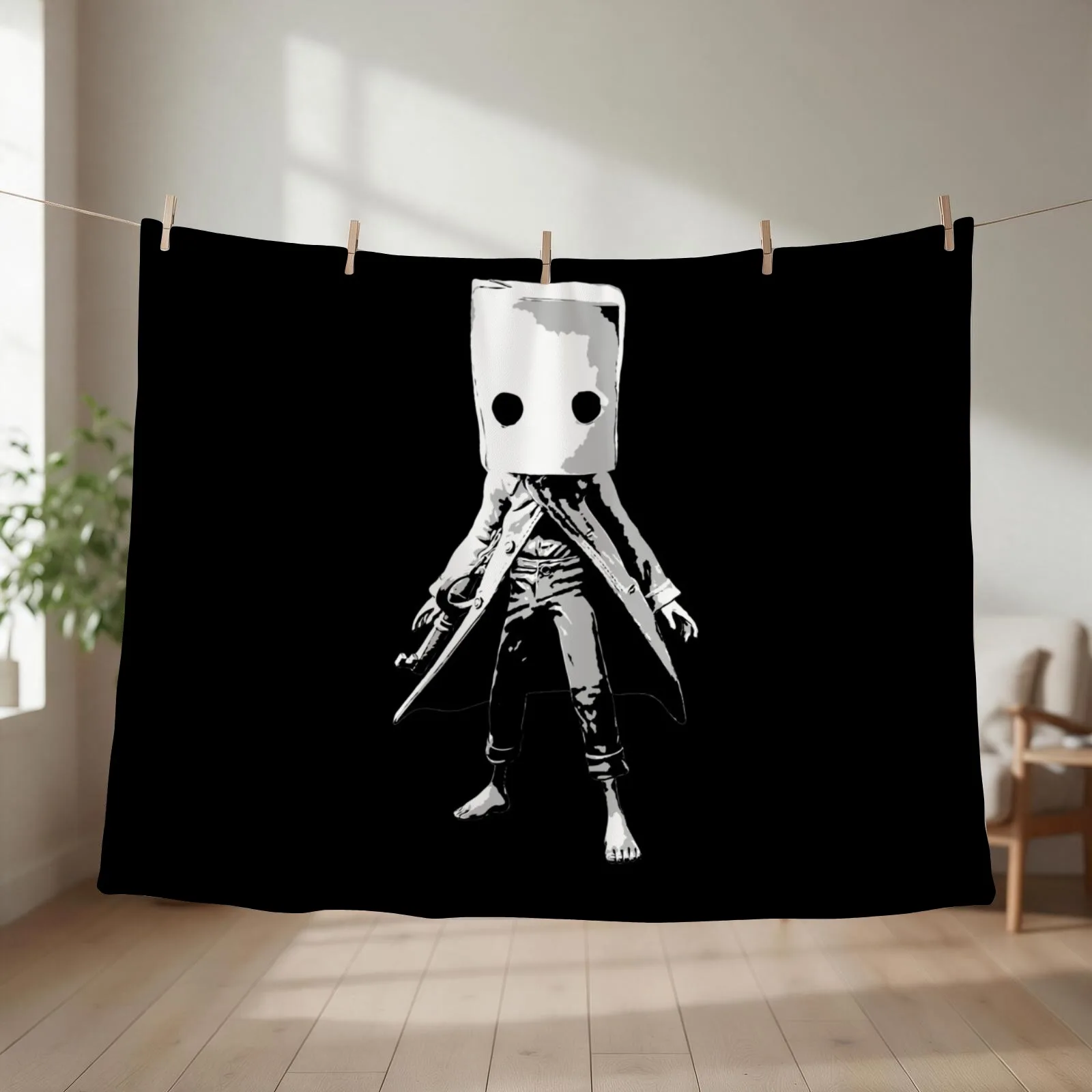 Nightmares - Mono Throw Blanket couch cozy soft plush fuzzy picnic outdoor blanket