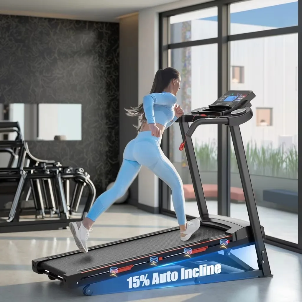 Hot selling foldable electric treadmill with LCD screen, professional cardio fitness equipment for home and commercial gym