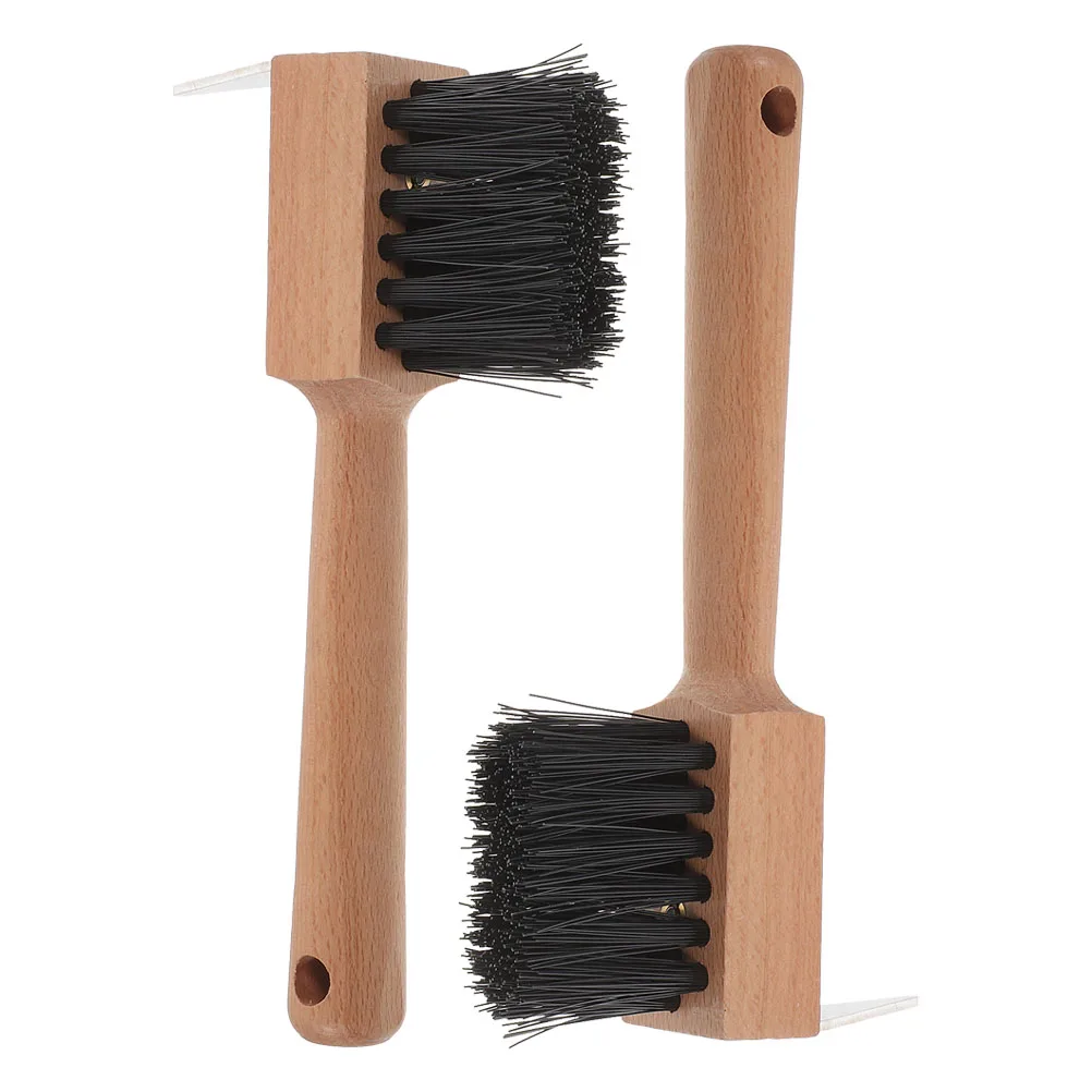 2 قطعة فرشاة حافر الحصان مع مقبض أداة تهذيب شاملة تزيل الأوساخ الطينية بكفاءة للاستخدام المستقر أو الميداني يوميا