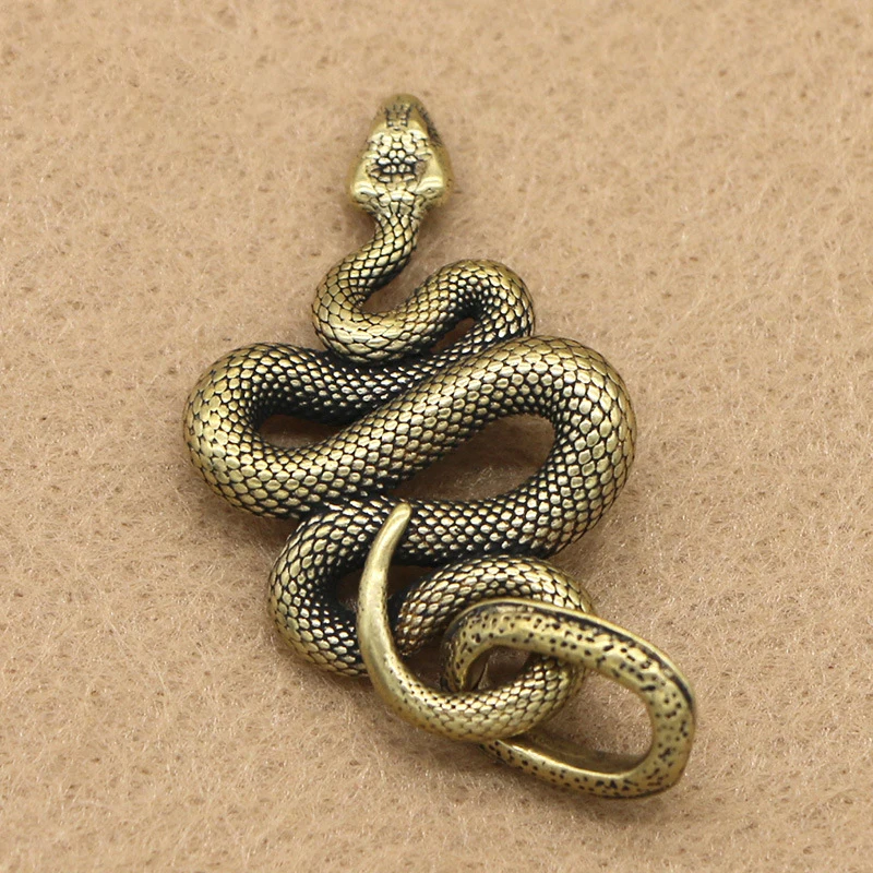 Copper Brass Mini Snake Antique Bronze Decor Figurines For Interior Decoration Desktop Ornament Pure Copper Miniatures Statue