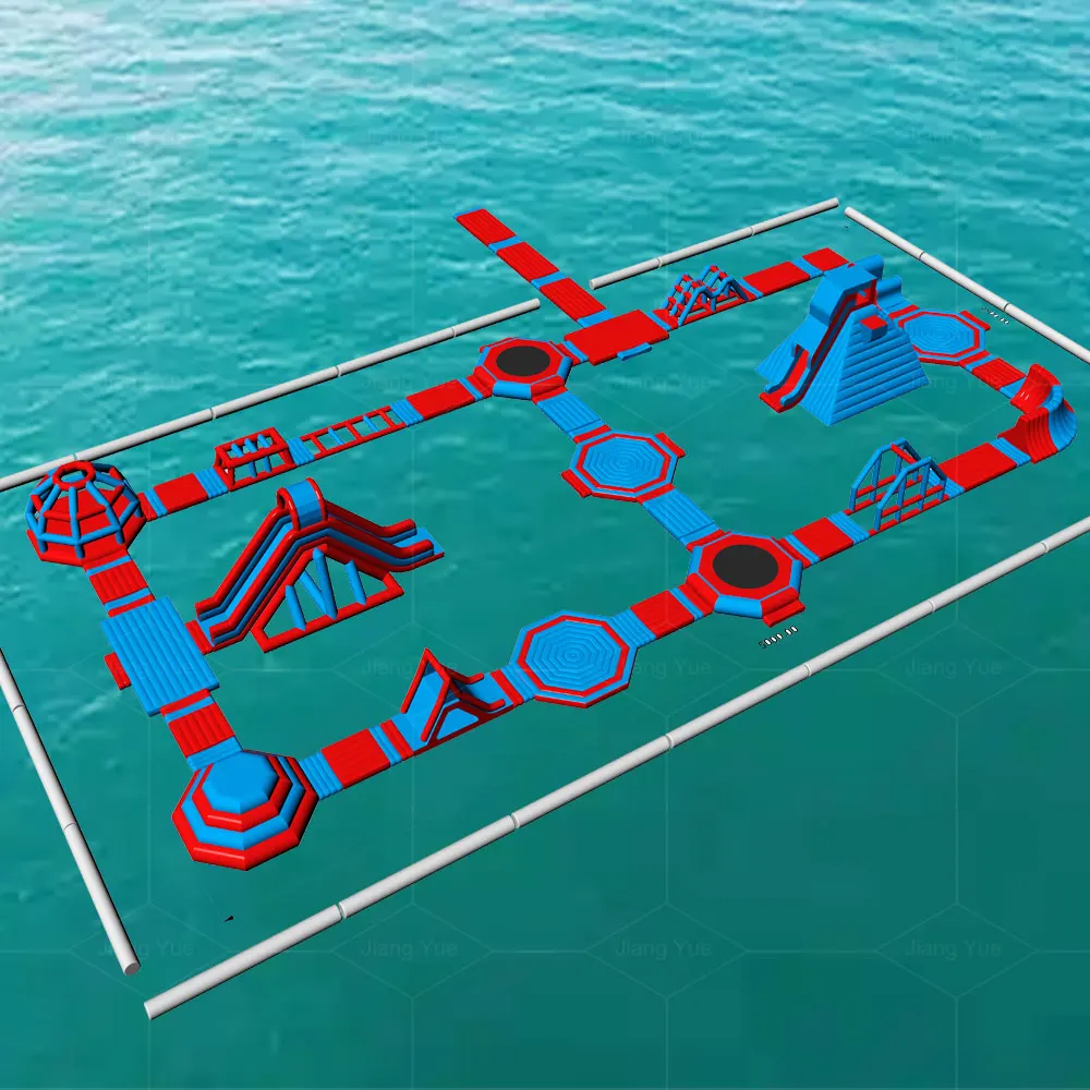 Customized Water Sport Games Floating Water Park High Temperature Connection Inflatable Water Slide Obstacle for Sale