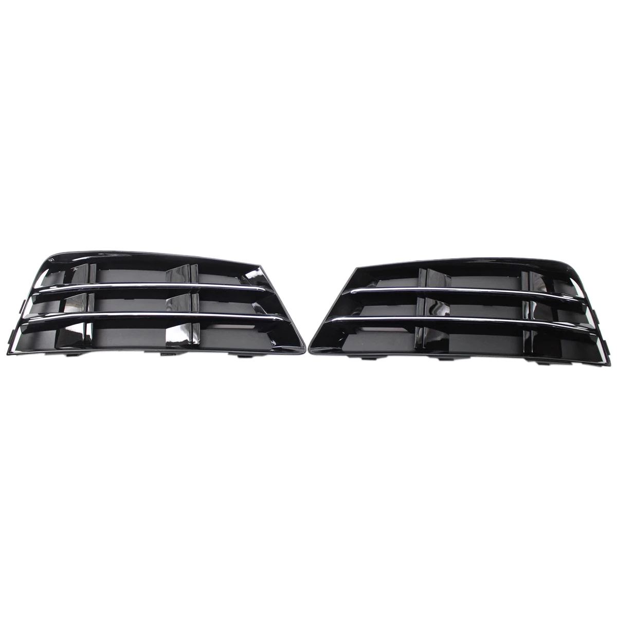 1 Pair Front Bumper Fog Light Grille Grill with Chrome Panel for-Audi A4 B9 2016-2017 Fog Lamp Cover 8WD807681 8WD807682